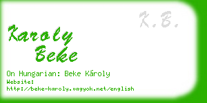 karoly beke business card