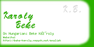 karoly beke business card